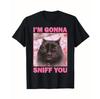 Funny I'm Gonna Sniff You Cat Meme Shirt Brainrot Graphic Tee Hoodie Gift