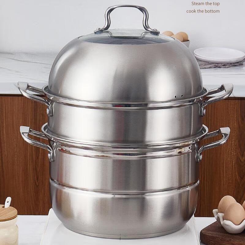 Baisike 28cm 3-Layer Multi-Purpose Steamer Soup Pot