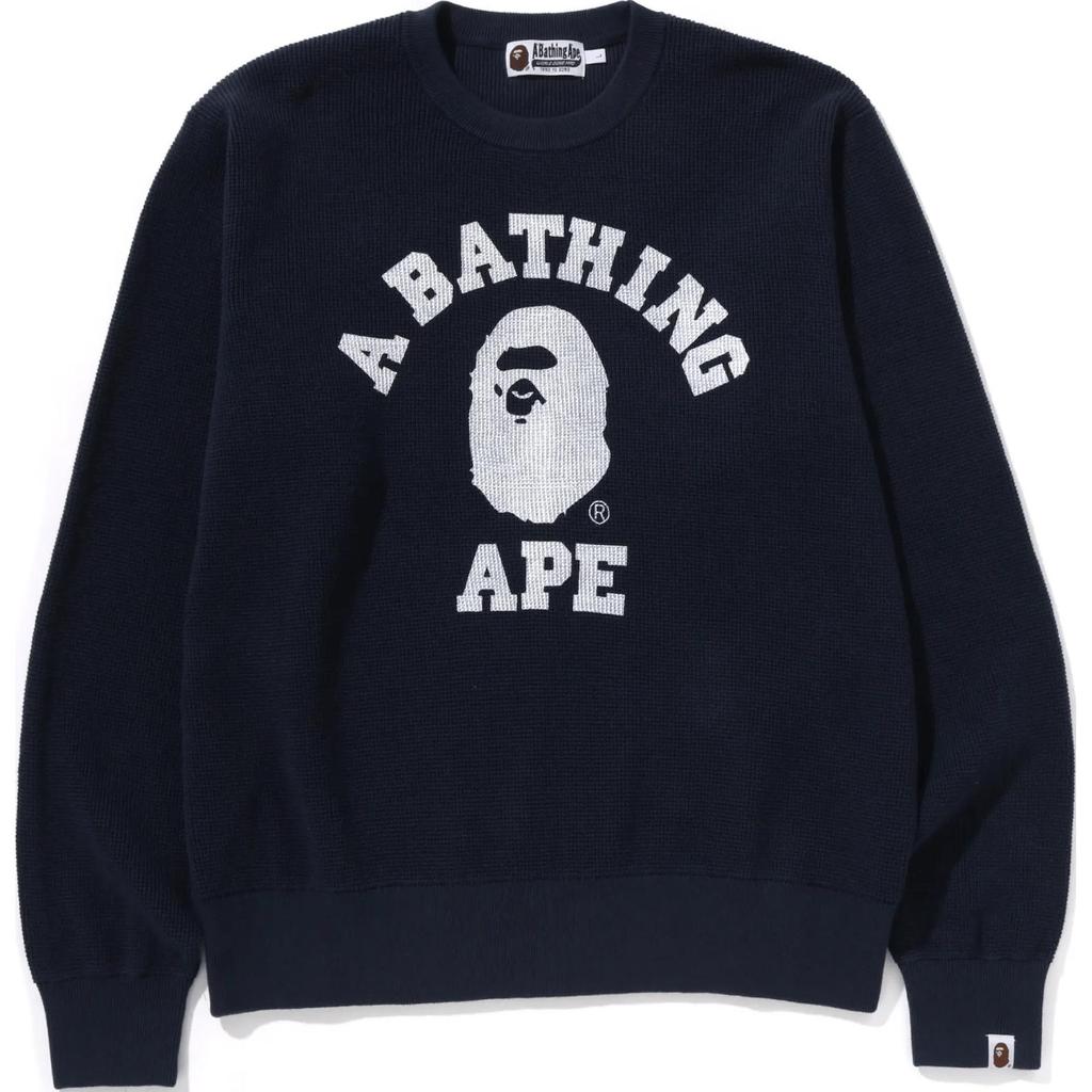 Bape College Waffle Sweter z okrągłym dekoltem 1L30-120-002