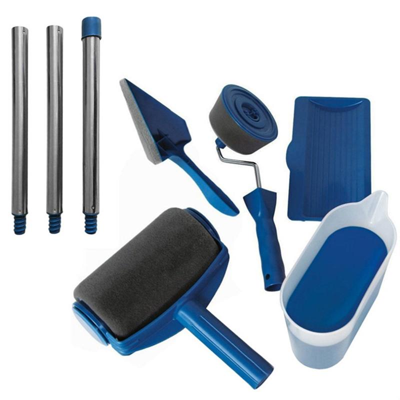 8PCS Paint Runner Pro Roller Brush Set Room Decorating Handle Tools Kits Blue UK 8PCS Paint Runner Pro Roller Brush Set Room Decorating Handle Tools Kits Blue UK