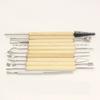 11Pc Clay Tools Metal-Tipped Wood Handle