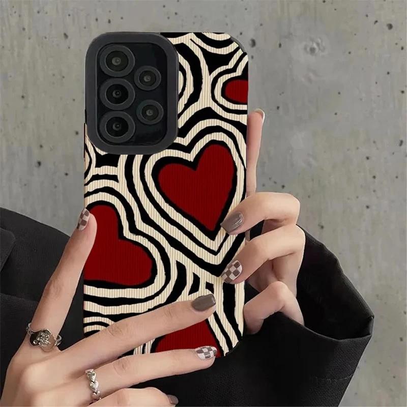 Romantic Love Hearts Silicone Case For Samsung Galaxy S22 S21 S20 Plus A54 A34 A53 A51 A52 A23 A32 A31 A71 A72 A73 A14 A13 A12