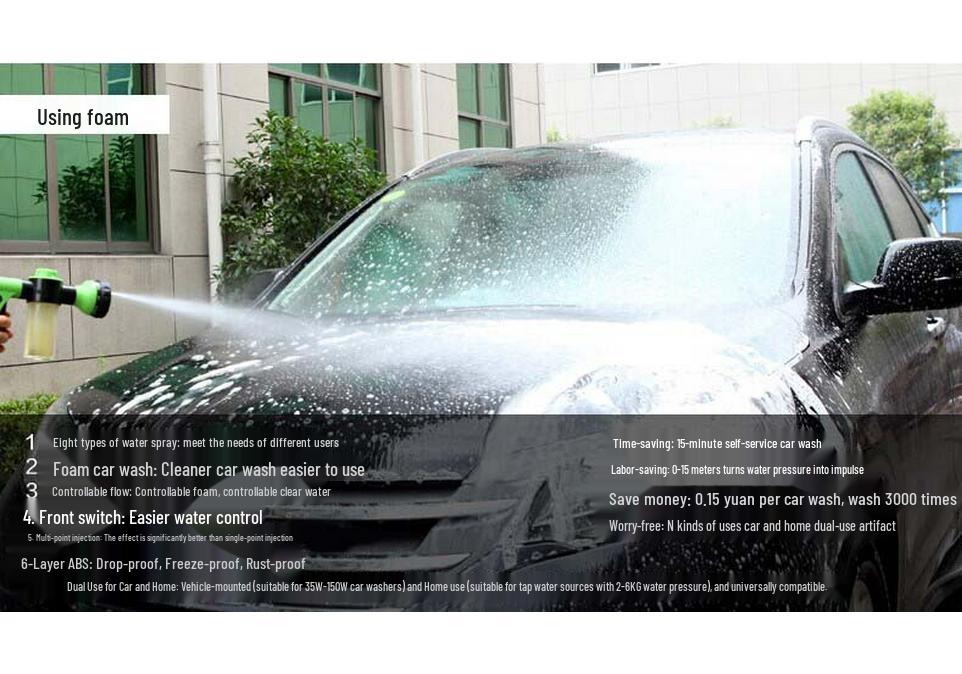 High Pressure Foam Water Gun Set for Car Wash with 4 Hose Connectors