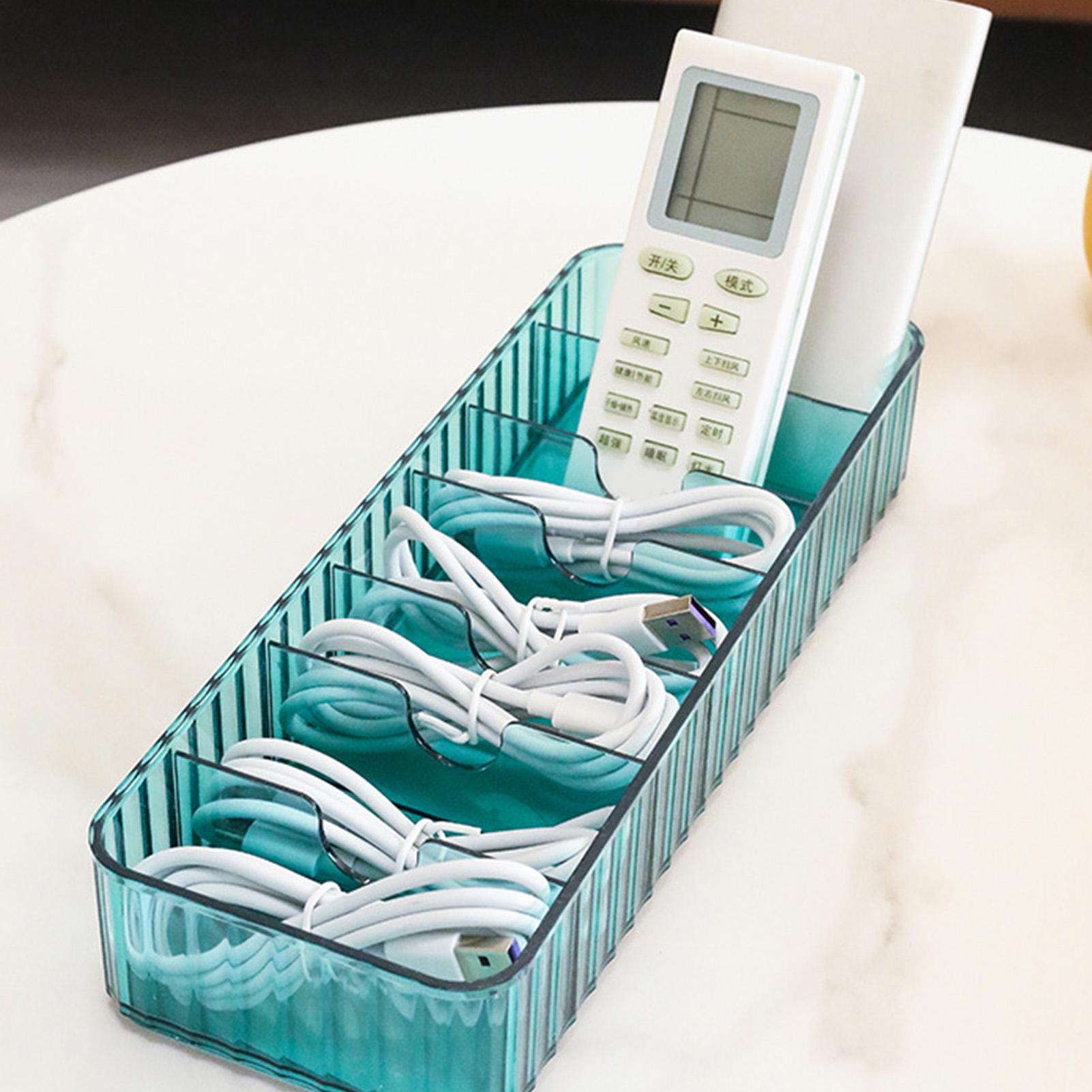 Cable   Box Multiple Compartments Remote Control   Cord Storage Box for Home Desktop