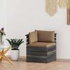 Day and Night - Day and Night Corner Sofa Made of Garden Pallets with Pine Wood Cushions