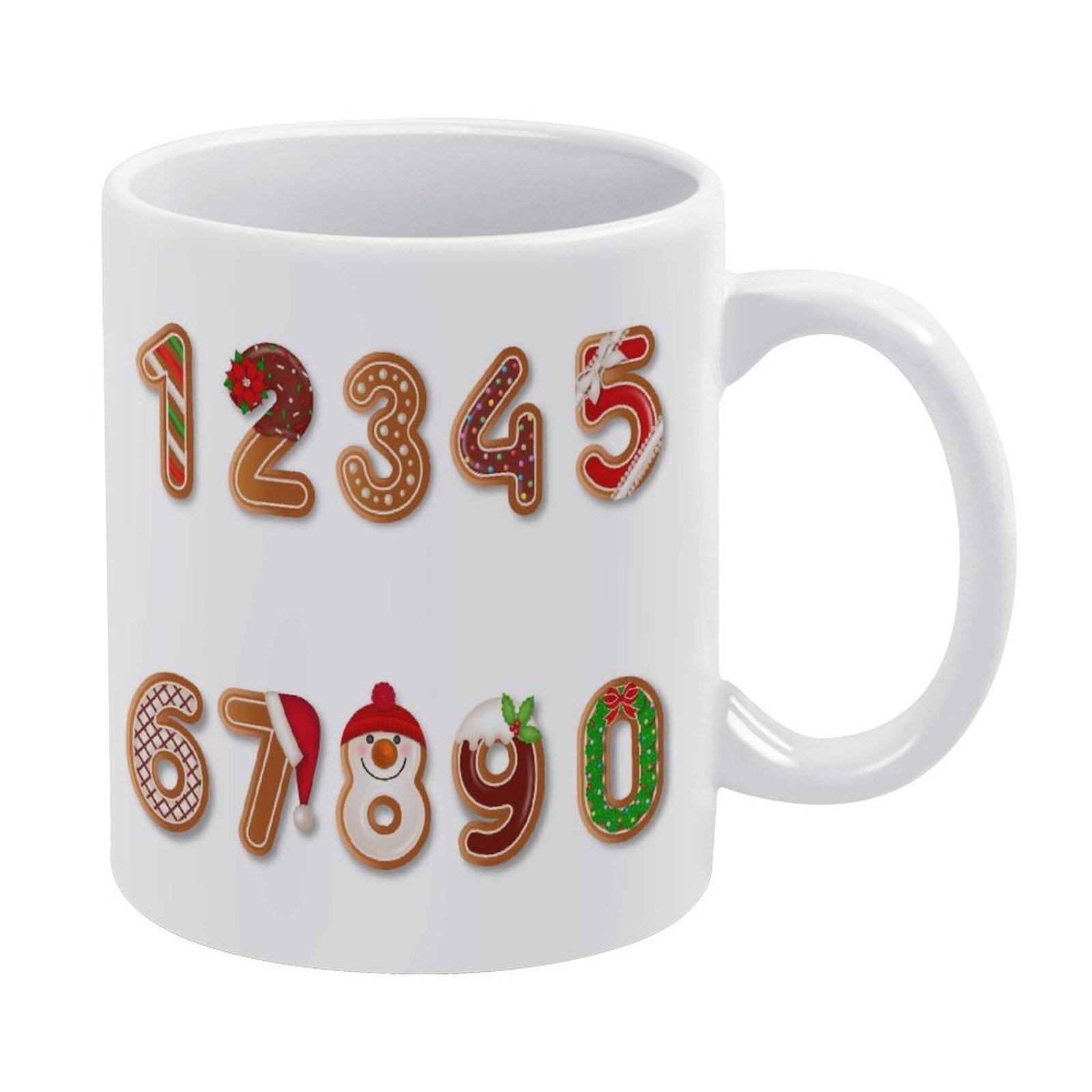 

1 шт. 11 унций керамическая кружка с двухсторонним принтом для ежедневных кофейных моментов и продуманного подарка, подходит для дома, офиса и праздников белый