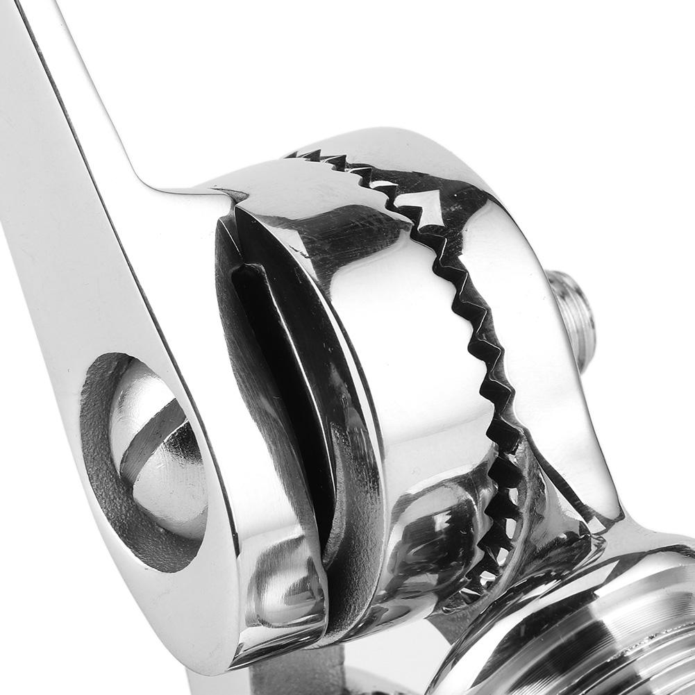 Stainless Steel VHF Antenna Ratchet Mount Dual Axle Adjustable Fixing Base for Marine Boat 1 14in Thread