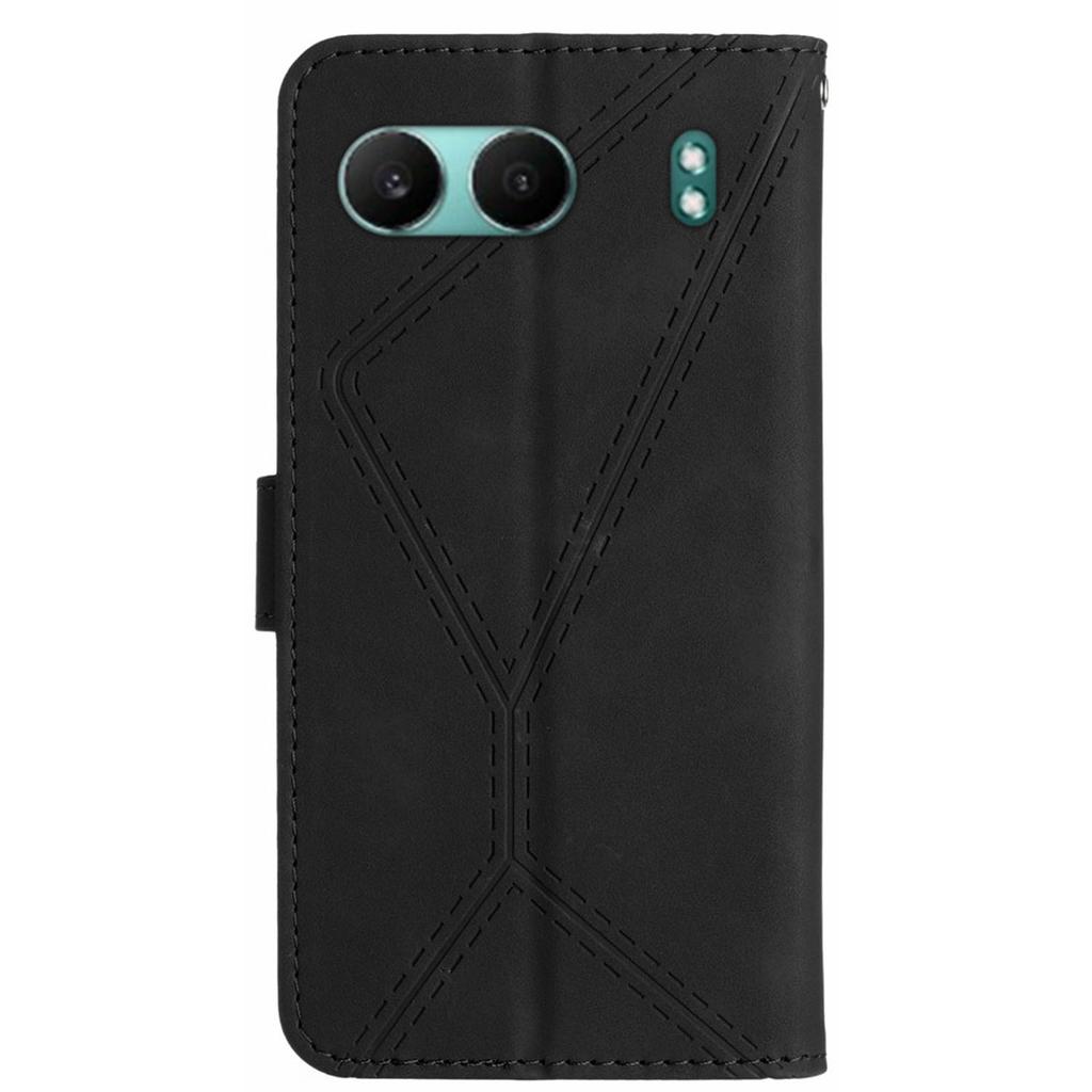 HT05 For OnePlus Nord 4 Case Skin-Touch Lines PU Leather Flip Phone Cover