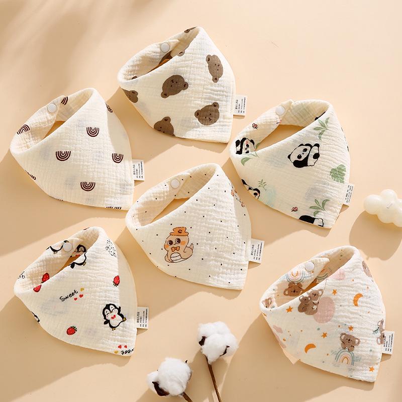 Organic Cotton Crepe Baby Drool Bib and Triangle Scarf