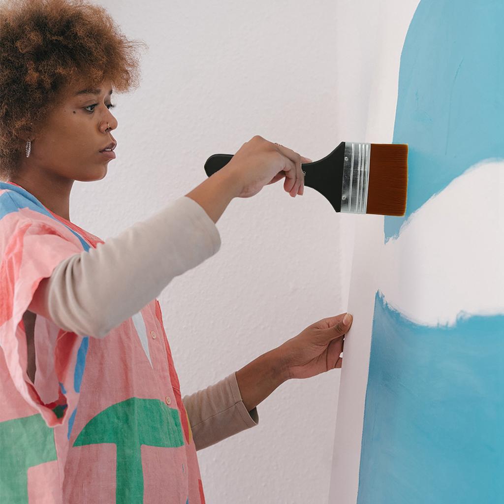 1 szt. Profesjonalny Płaski Pędzel do Malowania Nylonowe Włosie Pędzel Artystyczny Drewniany Uchwyt do Gesso Bejc Klejów Lakierów Farb