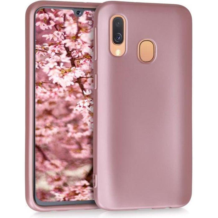 Coque - kwmobile - Samsung Galaxy A40 - Silicone or rose métallisé - Protection contre saleté - Souple
