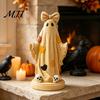 Seasonal Home Decorations Halloween Patchwork Ghost/Pumpkin Man Statue Ornament, Resin Creative Desktop Figurine, Unique Holiday Gifts Cute Sculpture