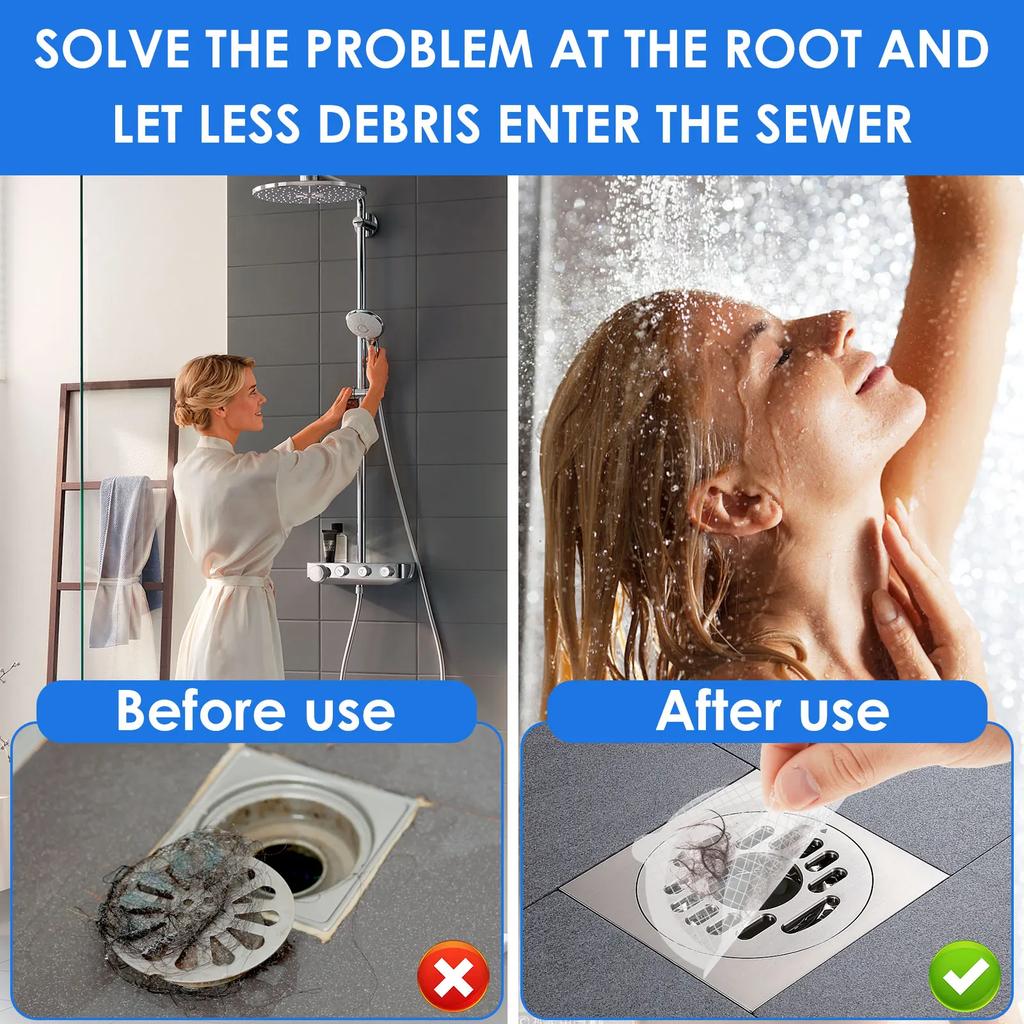 10-100PCS Disposable Floor Drain Sticker Shower Drain Hair Catcher Cover Sink Drain Hair Blocker Bathtub Mesh Filter Sticker