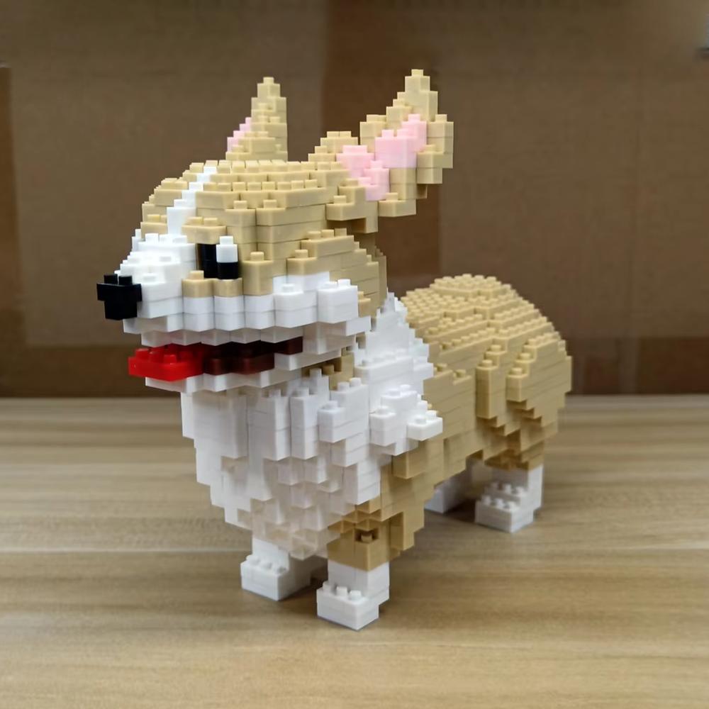 Adorable Corgi Shaped Building Block Set,DIY Dog Model Toys for Kids and Adults Construction Play, Collectible Pet Themed Bricks