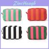 Cotton Twill Makeup Bag With Striped Pattern For Travel And Daily Use