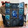 Blue Dragon Compilation 2D Flat Pattern Flannel Blanket, High Quality All Seasons, Home Decor, Warmth and Comfort, Perfect for Christmas Gifts.