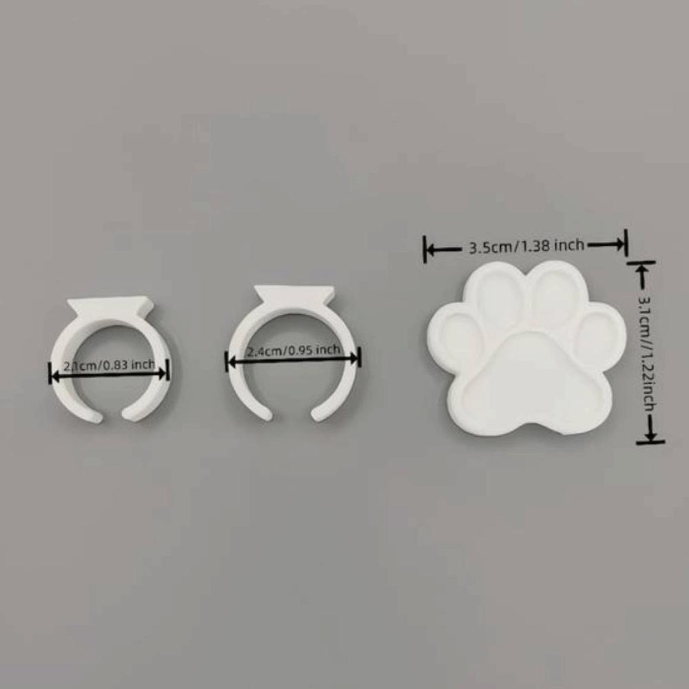 Detachable Paint Palette Ring Plastic Acrylic Paint Tray Convenient Cat Paw Ring Palette Gift