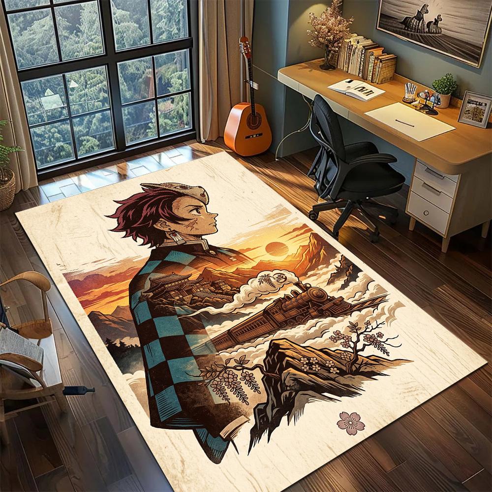 Demon Slayer Carpet Floor Mat Gamer Bedroom Home Decor Washable Non Slip Large Area YUN6512