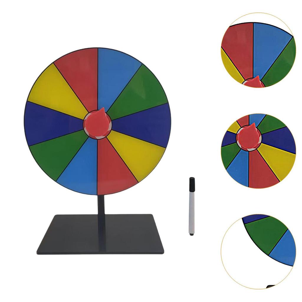 Tabletop Prize Turntable Set with Erasable Pen Props Learning Game Fortune Wheel
