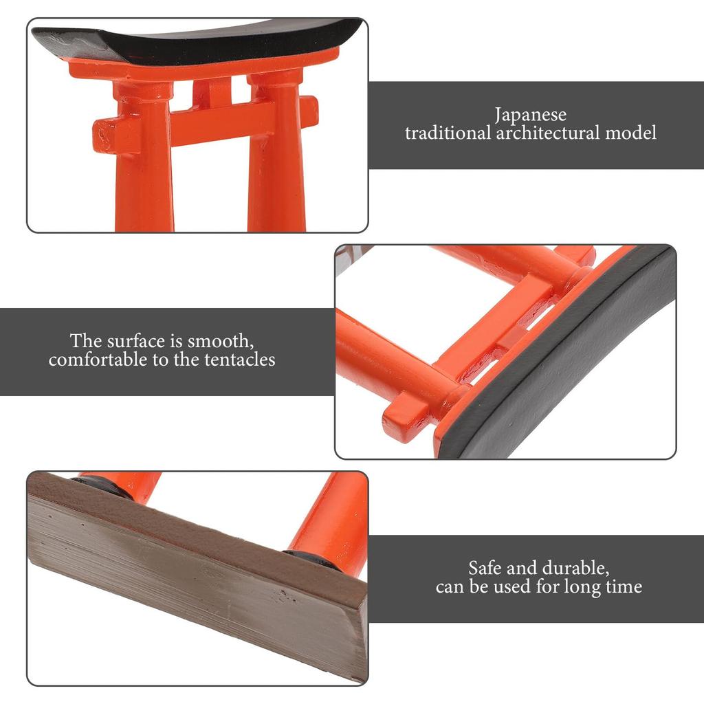 NOLITOY Miniature Torii Gate Shrine Model for Home Aquarium and 9x2x8cm Decor, Accessories, Ornament, Resin, Red,