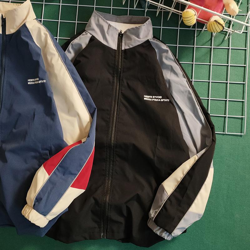 Giacca Uomo High Street Stampa Patchwork Giubbotti Antivento Donna Primavera Estate Sottile Moda Giubbotti College