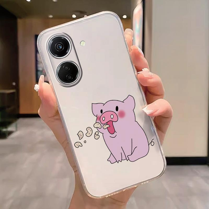 Transparent Phone Case For Poco C65 Redmi Note 15 Pro+ Plus 14C Cover Cartoon Flowers Soft TPU Shockproof Funda Bags Heart Clear