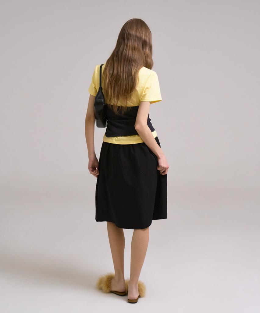 Sin And Lee Anime Midi Skirt Black