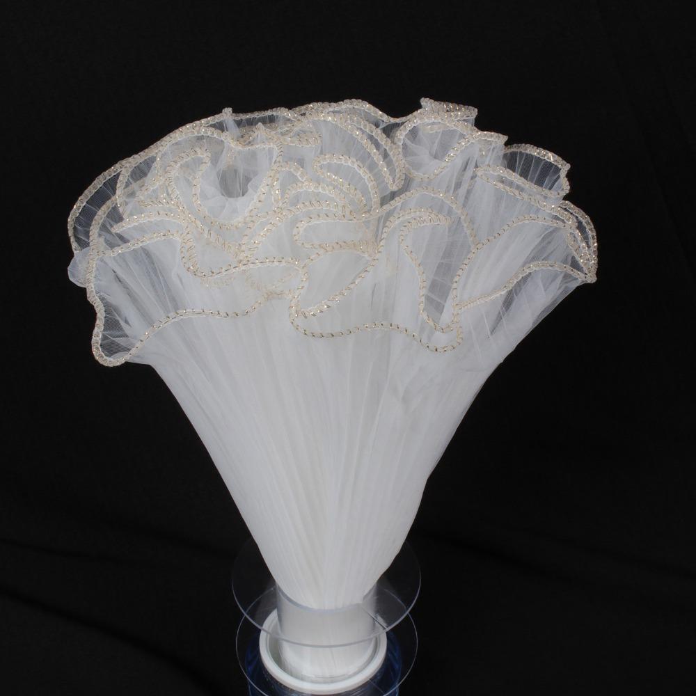 Pearl Lace Flower Wrapping Cloth Handmade Bouquet Florist Gift Packaging Paper 28cmx4Yards Wave Yarn Flower Bouquet Wrapping