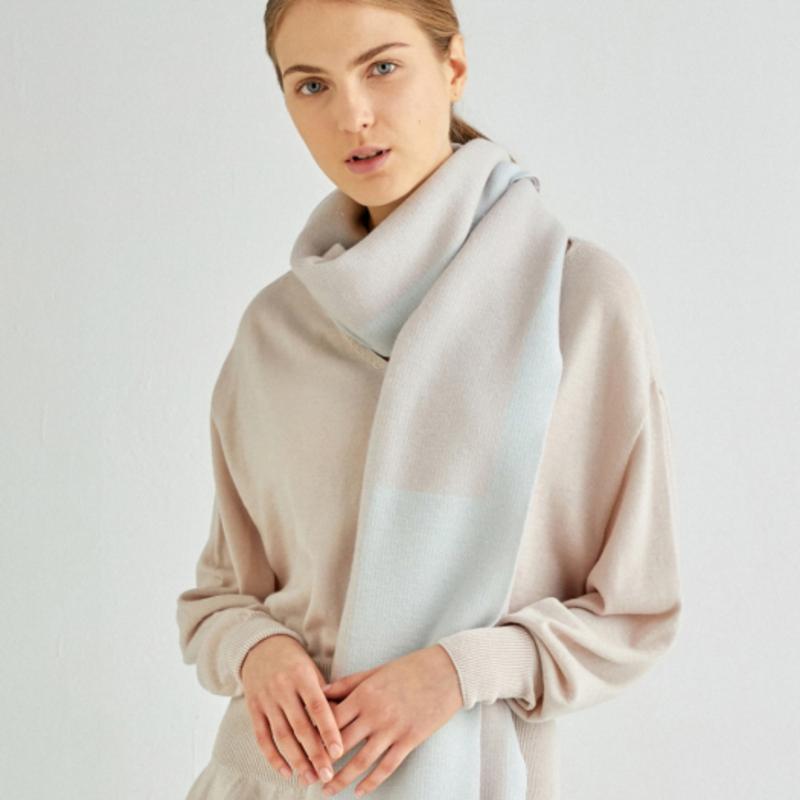 Cachecol Largo Color Block Lã de Camelo 2NDSKIN