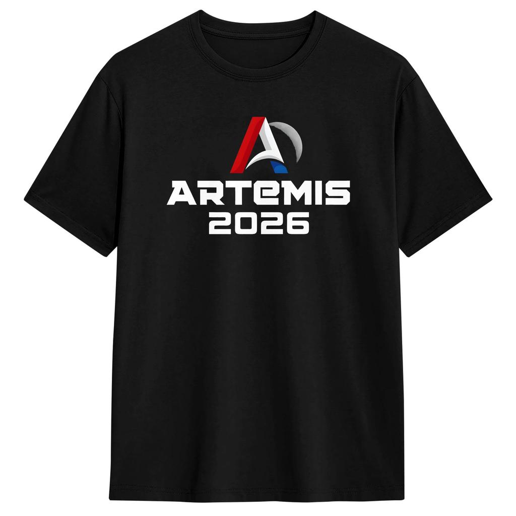 Artemis 2 Mission Logo T Shirt Summer 100 Cotton TShirts For Couple Design Tee Shirt ShortSleeved Vintage Tees