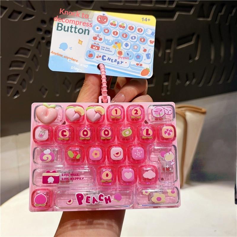 26 Key Cute Decompression Toy Anti-Anxiety Push Button Toy Portable Bag Hanging Ornament For Students Daily Use