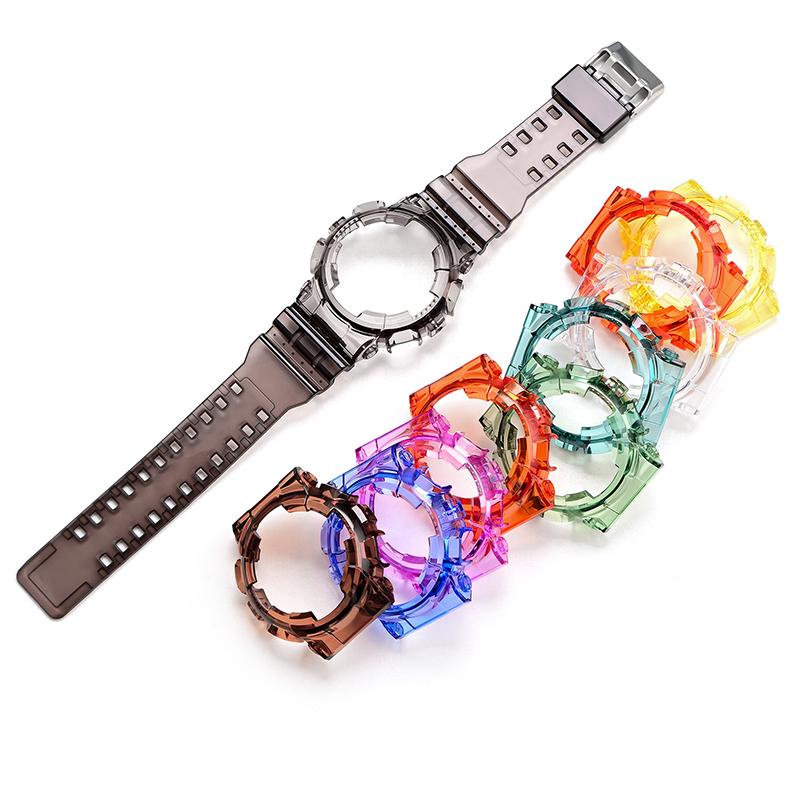För Casio G-Shock GA-100/110/120 GD-100/110/120 GAX-100 GLS-100 Silikonarmband Boettsats Transparent Sportklocka Armband