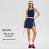 Women's Quick-Dry High-Waisted Tennis Skirt - Slim Fit, Anti-Exposure, Fake Two-Piece Design, Ideal for Summer Running & Fitness