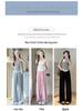 Yamamoto Blue High-Waisted Slimming Straight-Leg Textured Wide-Leg Pants 2025