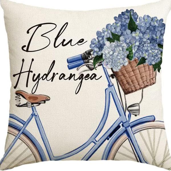 Year Daisy Flower Linen Pillow Case Home Decor Hydrangea Sofa Pillow Cushion