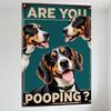 Vintage Teal Beagle Dog Metal Tin Sign - 'ARE YOU POOPING?' Funny Distressed Plaque for Home Bar Cafe Man Cave Decor, Humorous D