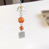 Y2K Orange Key Chain Wind Chimes Star Beaded Keyring For Phone Camera Earphone Case Charm Pendant Keycord