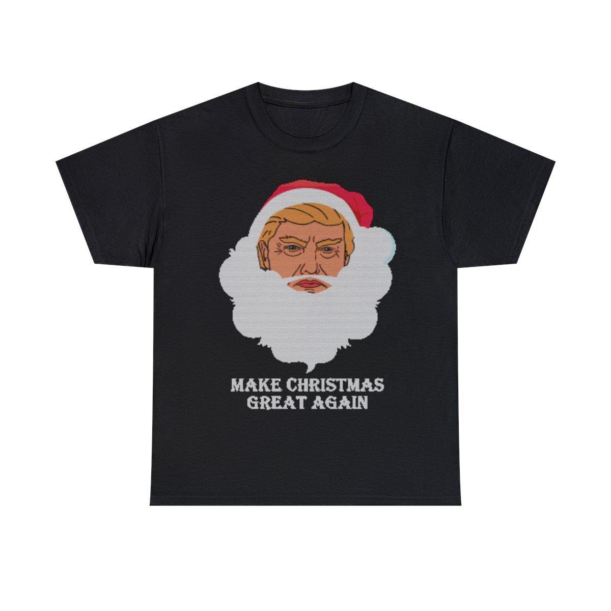 Trump Make Christmas Great Again Ugly Christmas Graphic Tee Shirt, S-5XL S