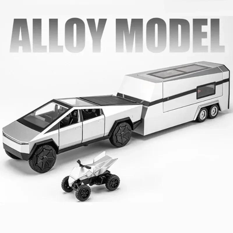 Alloy Car Model Diecasts Off-road Vehicles Truck Car Model Sound Light Kids Toys Gift With Suitcase