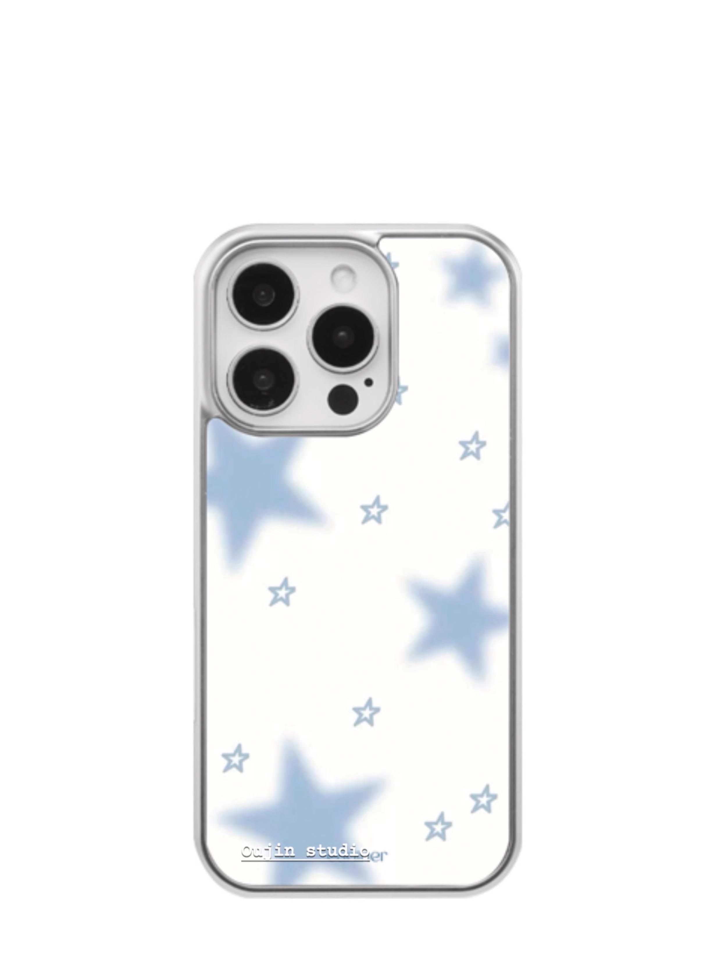 

Korean Ins Style Simple Girl Blue Dreamy Star Phone Case For IPhone 16 13 17 11 15 14 Pro Max Plus Air X XS MAX XR 16E Y2K Cover iPhone 15 Pro