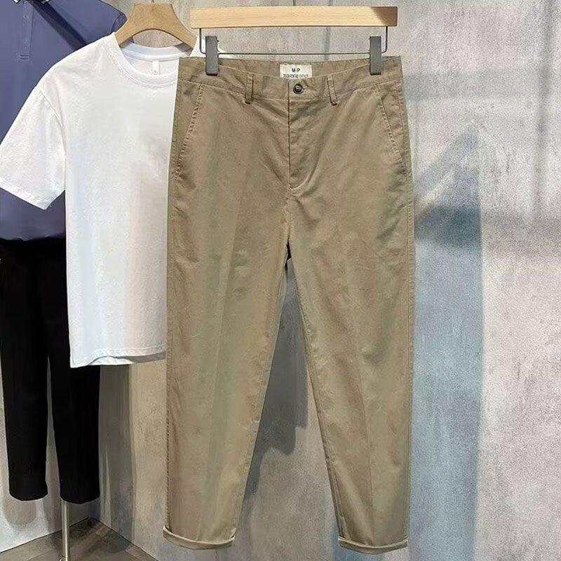 Summer and Autumn Hot Pants for Men's Solid Color Loose Casual Suit Korean Style Cone Slim Fit Men's Feet