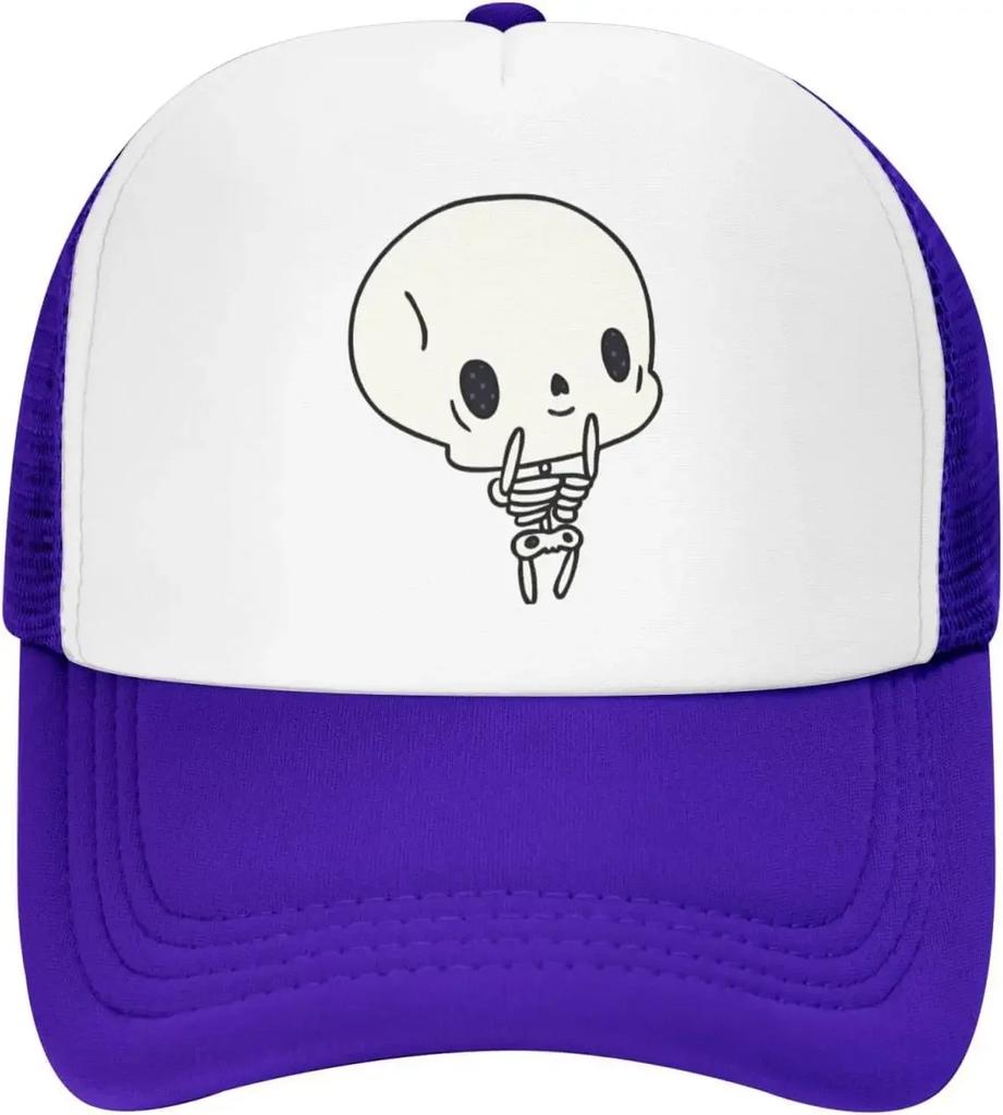 Mesh Dad Hat Adjustable Washed Cartoon Kawaii Cute Skeleton Baseball Dad Cap Funny Distressed Ball Trucker Cap