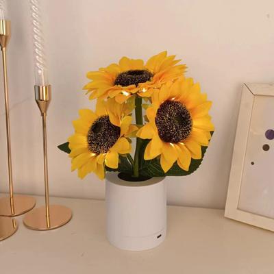 LED Sonnenblumenlampe USB-betrieben Schreibtischlampe Dekorative Sonnenblumen-Nachtlicht Valentinstagsgeschenke für Frauen Mutter Ehefrau Freundin Sie