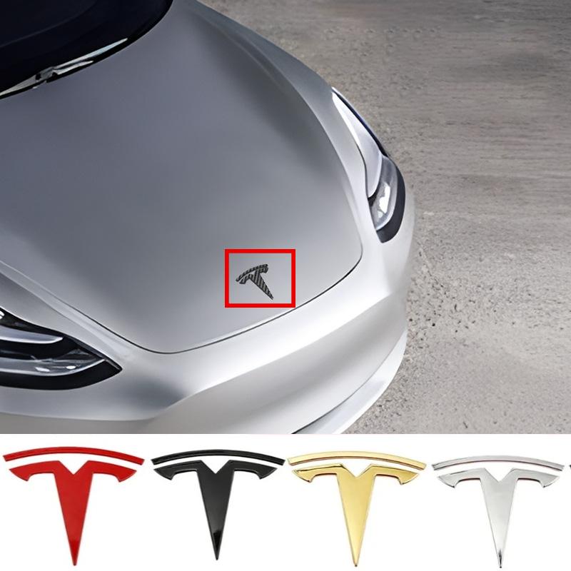 Authentic Tesla Model 3/Y Metal Logo Emblem - Front or Rear Trunk Replacement Kit Exterior Decoration Parts Car Accessory