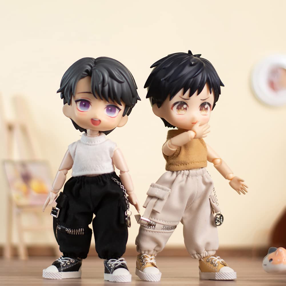 Rakulifey Obitsu 11 Clothes Pants OB11 Size Outfit Trousers Obitsu Doll Clothes BJD Doll Clothes 1/12 (Black)