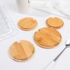 Reusable Bamboo Wood Mason Jar Cap Kitchen Organization Mug Cover Wooden Lids Lid With Spoon Hole Seasoning Bottle Caps