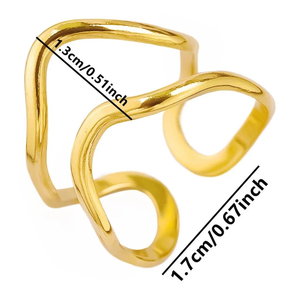 Europäische und amerikanische Damenringe aus Edelstahl, goldfarben und Zinklegierung, modischer, schlichter Stil, Zirkonia-Geschenk für Damen, Großhandel