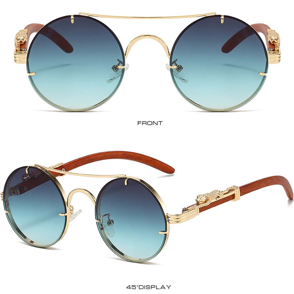 Steampunk Style Metal Sunglasses for Men with Cheetah Legs Women Luxury Brand UV400 Eye Protection Sunglasses Vintage Shades