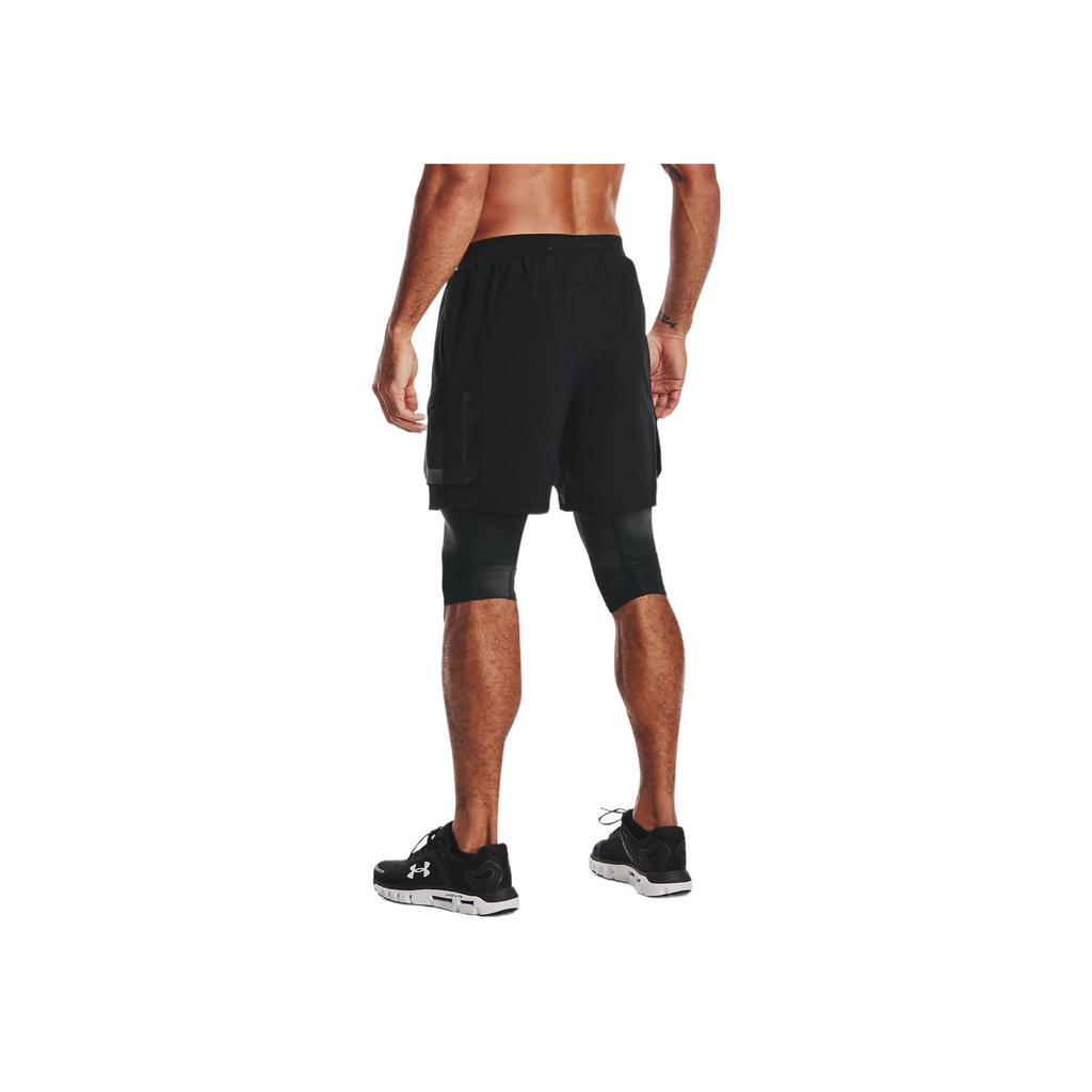 Under Armour Codzienne sportowe spodenki dwa w jednym do biegania slim fit męskie spodenki czarne 1361526-001