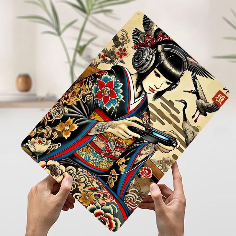 

Gamer Girl in Kimono Poster Customized Wall Art Vintage Metal Signs Retro Tin Plaque for Man Cave Luxury Home Decor Items Room 7.9x11.8In(20x30cm)